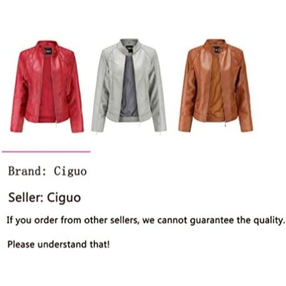 Women's Trendy Faux Leather Beige Short coat Jacket - Picture 4 of 4